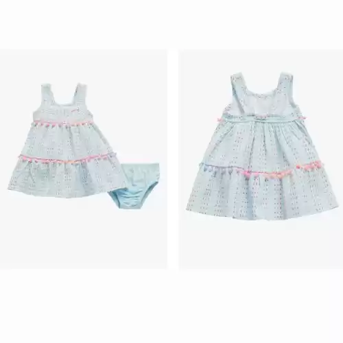 JUICY COUTURE Kids' Line Print Dress & Bloomers 2-Piece Set