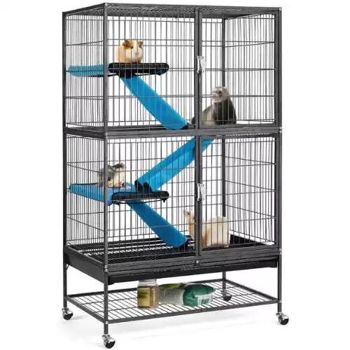 Topeakmart 2-Story Small Animal Cage, Black