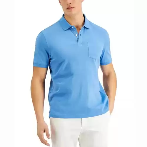 CLUB ROOM Men's Solid Jersey Polo with Pocket