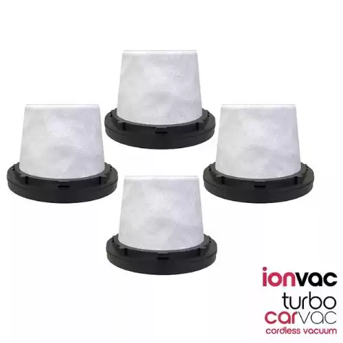 TZUMI 4-Pk. ionvac Turbo Car Vac Filter Replacement Kit