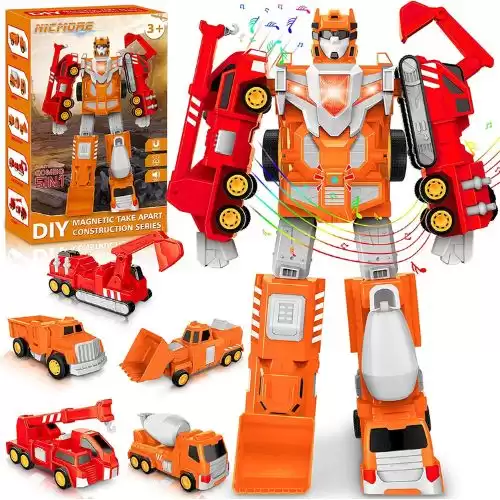 Kids Toys Car Transform Toy: Toys for 5 Year Old Boys | Robot Toys for 3 4 5 6 7 Year Old Boys Girls | 5 in 1 STEM Building Toys for Kids Age 4-8 | Construction Trucks Toddler Toys Birthday Boy Gifts