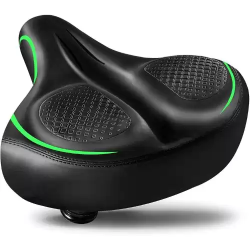 BLUEWIND Oversized Bike Seat - Compatible with Peloton, Exercise or Road Bikes, Easy to Install, Bike Saddle Replacement with Wide Cushion for Men & Women Comfort