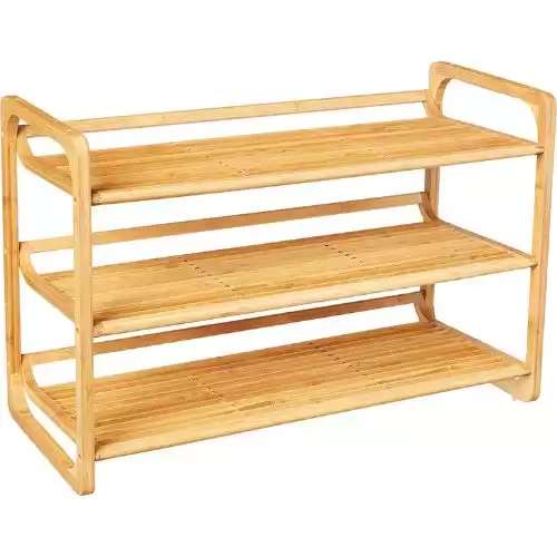 Honey-Can-Do SHO-01599 Bamboo 3-Tier Shoe Shelf