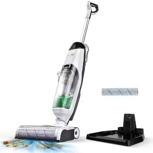 Cordless Wet Dry Vacuum Cleaner, Cellay All in One Upright Vacuum Cleaner and Mop, One-Step Cleaning for Hardwood Floor & Area Rug, Separate Dirty/Clean Water Tank, Upright Vacuum for Multi-Surfac...