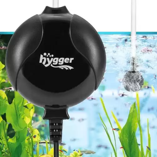 Hygger Aquarium Air Pump Fish Tank Quiet Mini Oxygen Pump for 1-15 Gallon, Black, 1.5 Watt