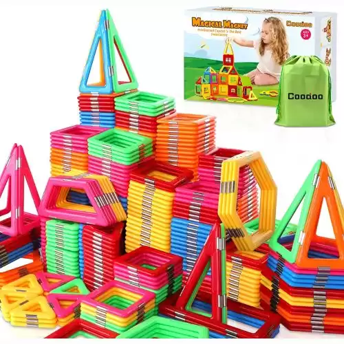 Upgraded Magnetic Blocks 138PCS Magnetic Building Tiles STEM Toys for 3+ Year Old Boys and Girls Learning by Playing Games for Toddlers Kids Compatible with Major Brands Building Blocks