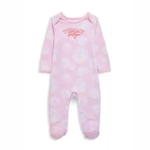 TOMMY HILFIGER Baby Girl's Logo Graphic Footie