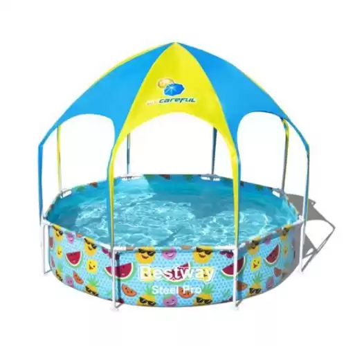 Bestway - Steel Pro UV Careful Splash-in-Shade Round Above Ground Pool Set