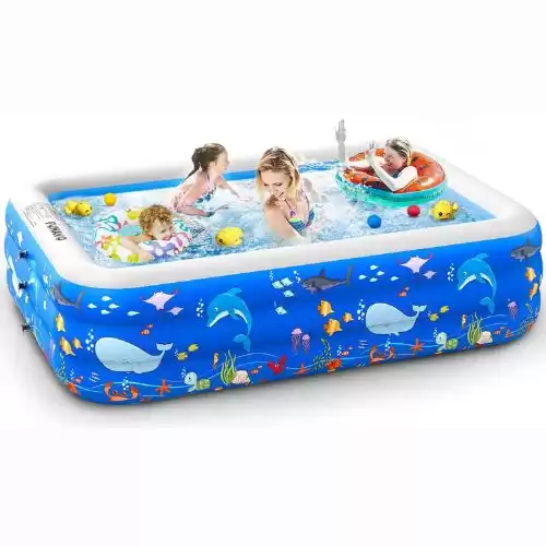 Inflatable Swimming Pools, FUNAVO Inflatable Pool for Kids, Kiddie, Toddler, Adults, 100