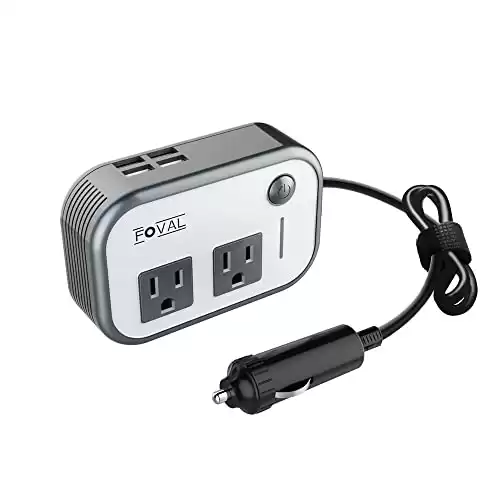 200W Car Power Inverter DC 12V to 110V AC Converter With 2 Outlets And 4 USB Ports