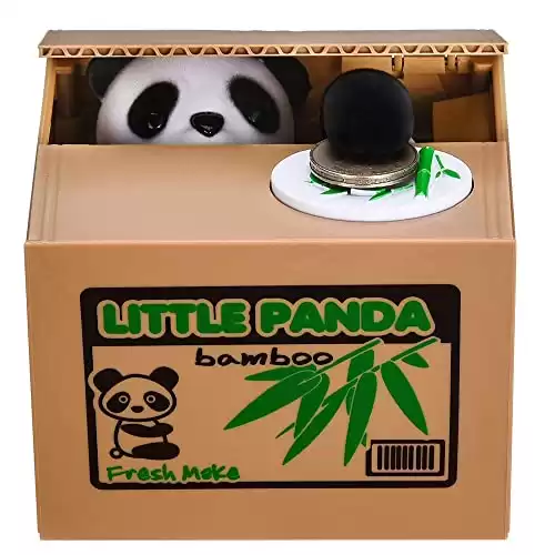 Novelty Electronic Talking Panda Coin Stealing Money Bank