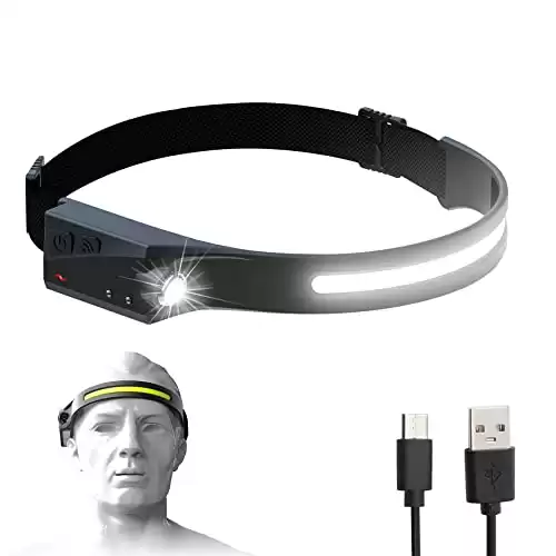 Rechargeable LED 4-Mode Motion Sensing Headlamp With 230° Illumination, Waterproof