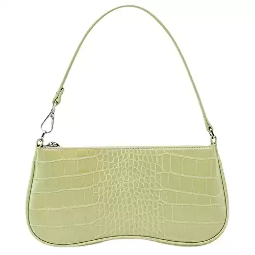 JW PEI 90s Shoulder Bag for Women Vegan Leather Crocodile Purse Classic Clutch Handbag