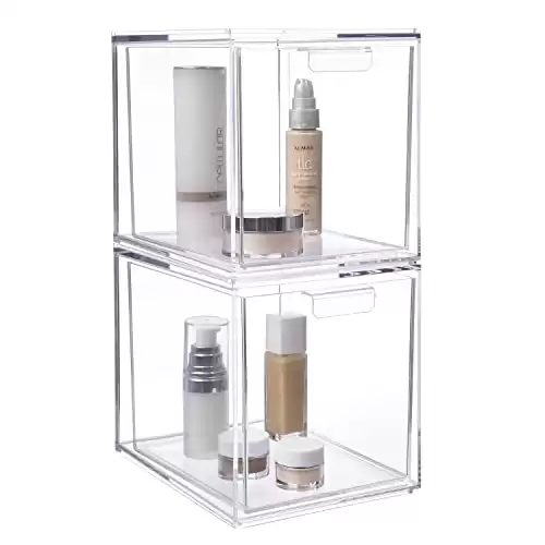 STORi Audrey Stackable Cosmetic Organizer Drawers | 2 Pack