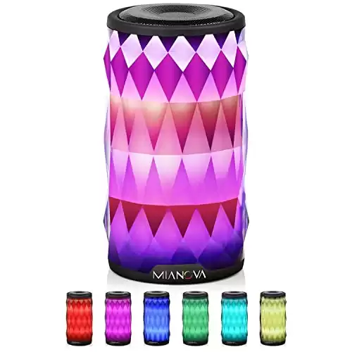 MIANOVA LED Bluetooth Speaker,Night Light Changing Wireless Speaker, Portable Wireless Bluetooth Speaker 6 Color LED Themes,Handsfree/Phone/PC/MicroSD/USB Disk/AUX-in/TWS Supported