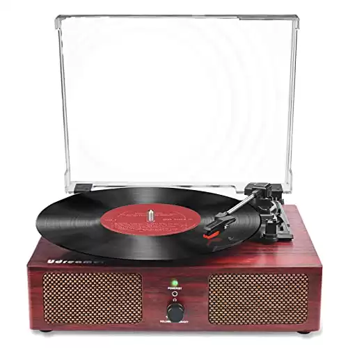 Record Player Bluetooth Vinyl Turntable with Speaker USB 3 Speed Vintage Portable LP Player