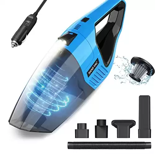 Car Vacuum, Portable Car Vacuum Cleaner High Power 12V/7500PA with 16.4 Ft Corded, LED Light,3 Attachments, Wet or Dry Vacuum Cleaner for Car Interior Cleaning