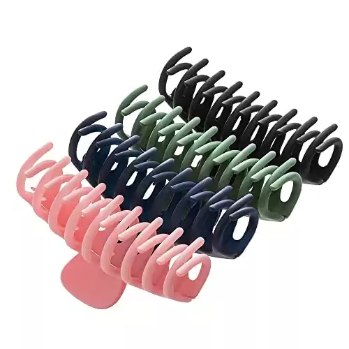 4 Color Hair Claw Clips - 4.4 Inches Nonslip Big Claw Hair Clips for Girls Strong Hold for Thick Hair Accessories