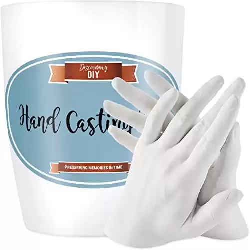 Discovering DIY Hand Casting Kit - Couples Gifts, Valentine's Day Gifts for Her or ﻿Him & DIY Craft Kits for Adults - Plaster Hand Mold Kit w/Gloves, Paints & Tools