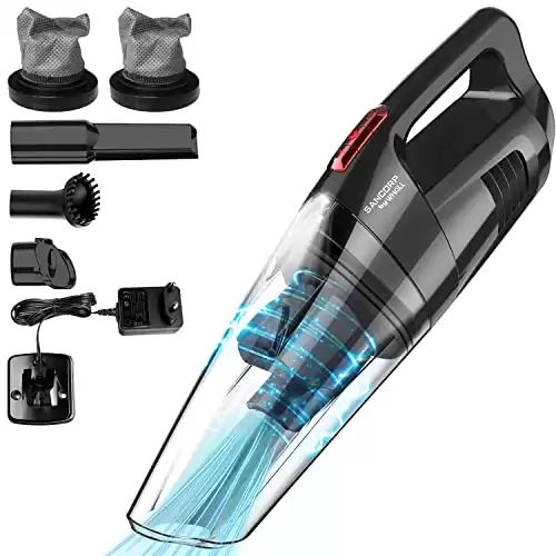 Handheld Vacuum Cordless Whall, Hand Vacuum Cordless 8000PA Suction for Home and Car Cleaning, Hand Vacuum with LED Light, Mini Vacuum, Portable Vacuum, Dry/Wet Hand Held Vacuum Cleaner 2200mAh