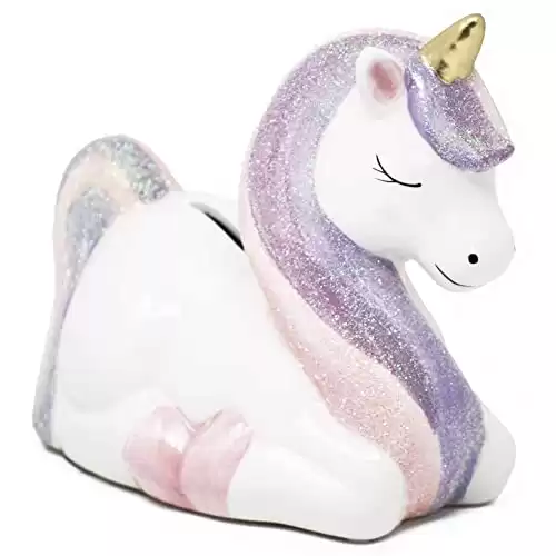 Glamorous Ceramic Unicorn Piggy Bank For Girls