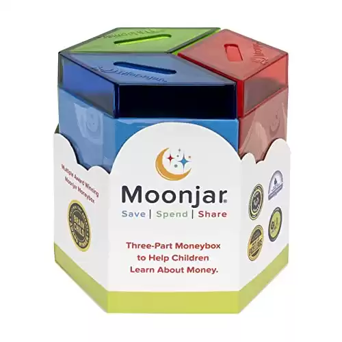 Moonjar Classic Award Winning Save, Spend, Share Educational Savings Bank