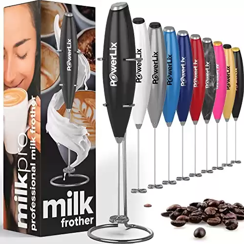 PowerLix Milk Frother With Stainless Steel Stand For Coffee, Latte, Cappuccino, Hot Chocolate