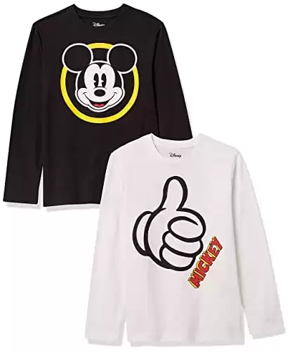 Boys and Toddlers Disney Mickey Mouse Long-Sleeve T-Shirts, Pack of 2