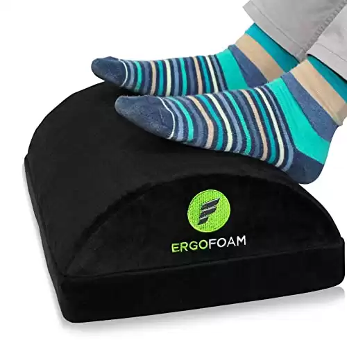 ErgoFoam Premium Soft Adjustable Under Desk Foot Rest (For Back, Lumbar, Knee Pain)