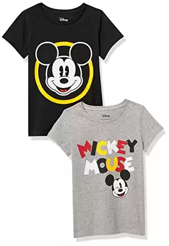 Girls and Toddlers Disney Mickey Mouse Short-Sleeve T-Shirts, Pack of 2