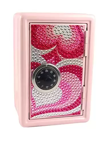 Pink Sequined Safe With Classic Combination Lock