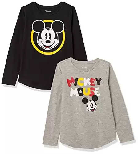 Girls and Toddlers Disney Mickey Mouse Long-Sleeve T-Shirts, Multipacks