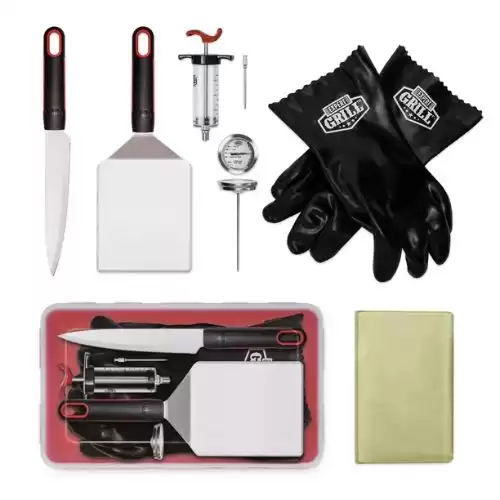 Expert Grill BBQ Smoking Kit Set, 9-Piece Griddle Tool Set for Outdoor Cooking