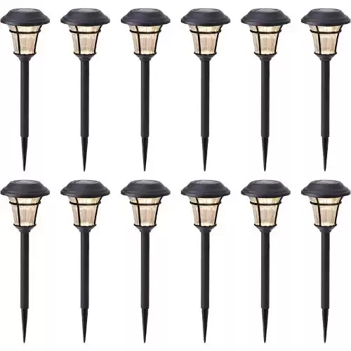 MAGGIFT 12 Pack Solar Pathway Lights Outdoor Solar Garden Lights for Patio, Yard, Driveway