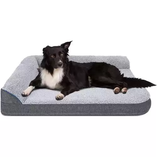 Dog Bed for Large Dogs, Comfortable Pet Sofa Bed, Egg Crate Orthopedic Foam Dog Beds, L Shaped Removable Cover Washable Nonskid Pet Bed, 35x26.5 inch