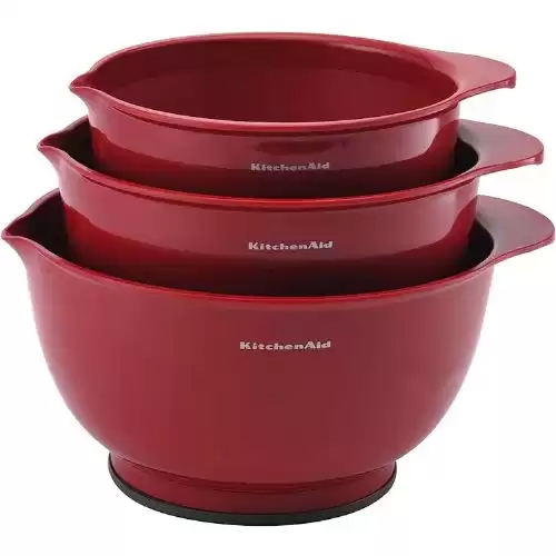 KitchenAid Classic Mixing Bowls, Set of 3, Empire Red