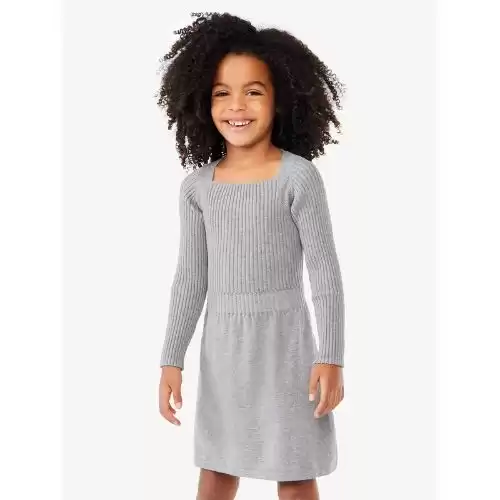 Scoop Girls Ribbed Knit Sweater Dress, Sizes 4-12