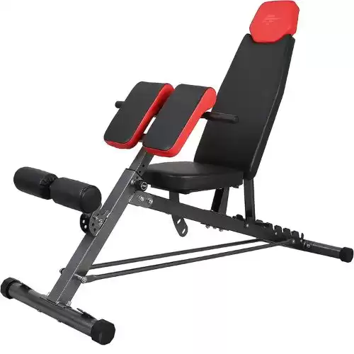 Finer Form Multi-Functional FID Weight Bench for Full All-in-One Body Workout – Hyper Back Extension, Roman Chair, Adjustable Sit up Bench, Incline, Flat & Decline Bench. Perfect with adjustable...