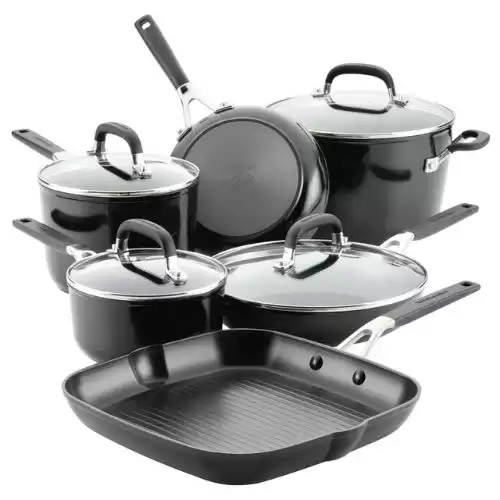 KitchenAid Hard-Anodized Nonstick Cookware Set, 10-Piece